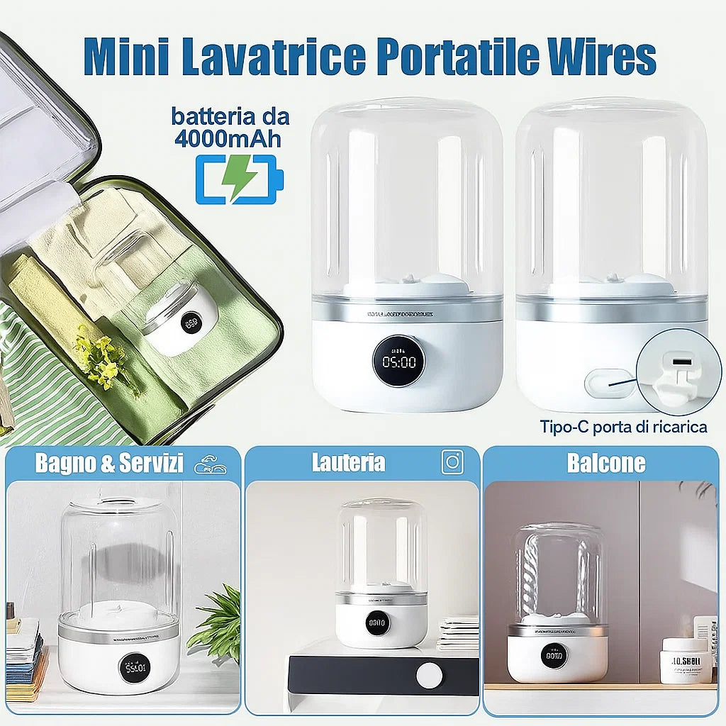 Mini lavatrice ricaricabile